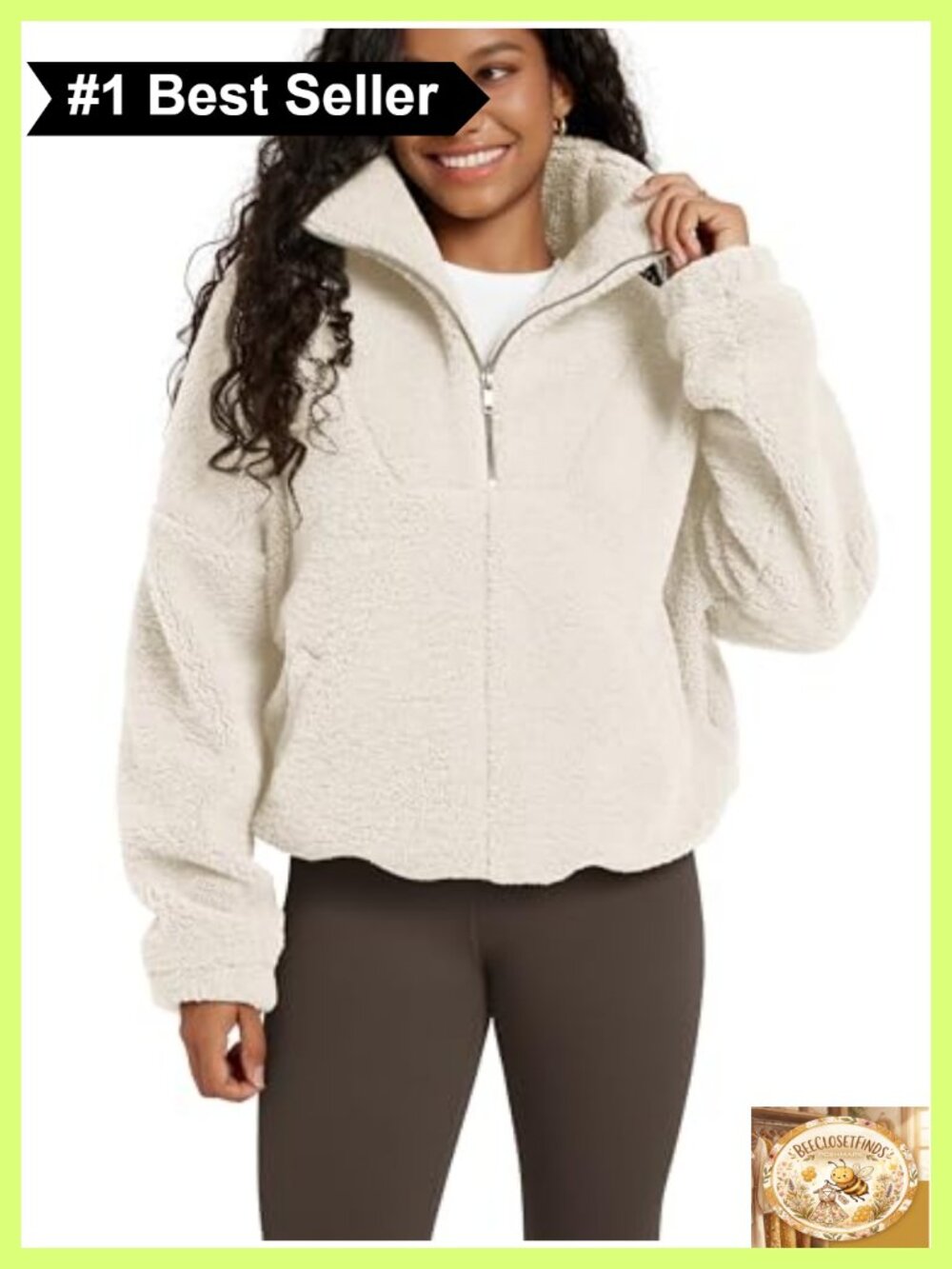 Sherpa Fleece Half-Zip Pullover Long Sleeve Sweatshirt